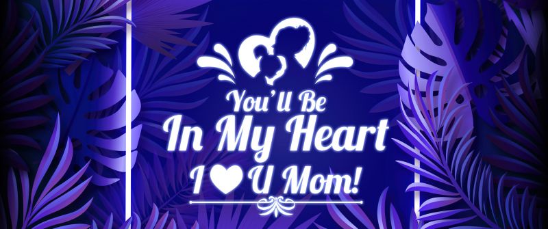 I Love You Mom, Mom - Daughter, Blue, Happy Mother's Day