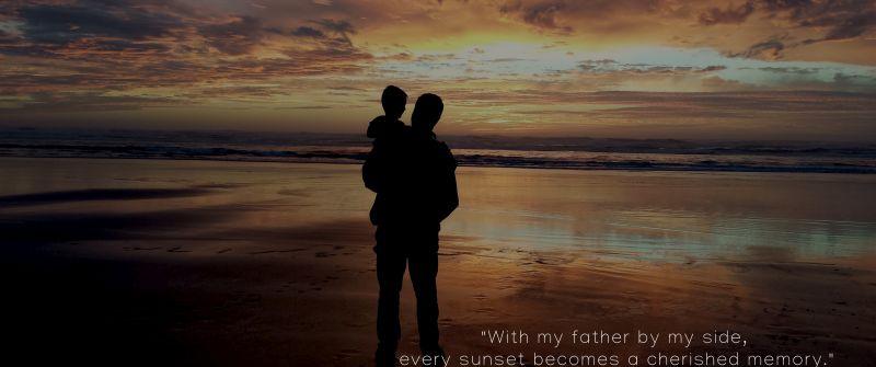 Father - Son, Happy Fathers Day, Beach, Silhouette, Dad quotes