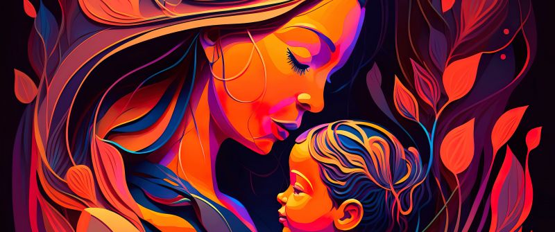 Mother's Day, Child, Mother, AI art, Mom