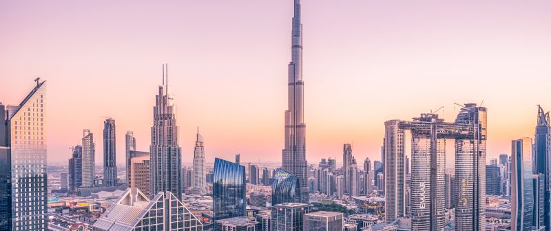 Burj Khalifa, Skyline, Dubai, Skyscraper, Cityscape, Modern architecture, Blue hour, Metropolitan, Urban