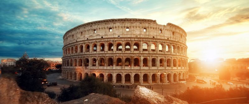 Colosseum, Amphitheater, Historical structure, Rome, Ancient architecture, Italy