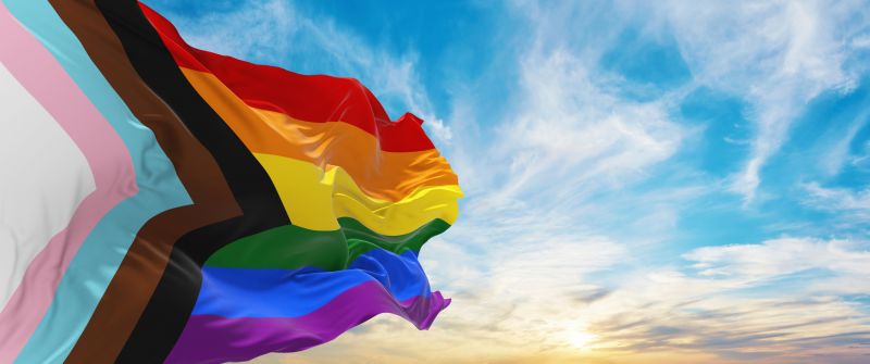 Pride flag, Sunrise, LGBTQ, Panorama