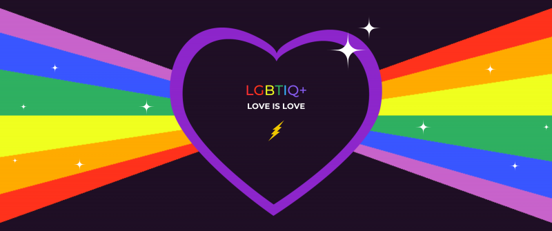 Love Is Love, LGBTQ, Rainbow, Love heart, Purple Heart, 5K