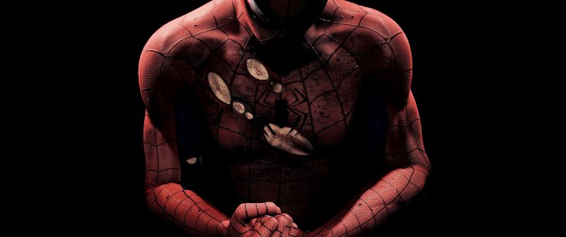 Spider-Man, Muscular, Marvel Superheroes, Black background, Spiderman