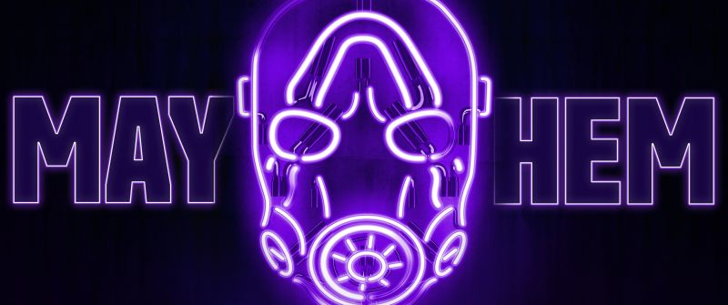 Borderlands 3, Mayhem, Neon, Purple, Dark background