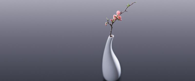 Flower vase, Flower bouquet, Monochrome, Stock, Black and White, Simple