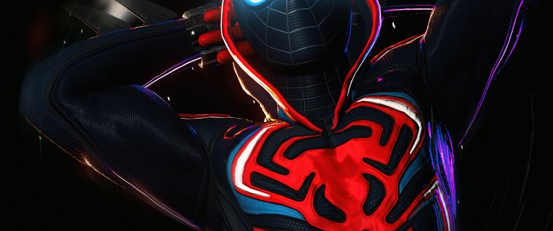 Marvel's Spider-Man: Miles Morales, Dark background, Spiderman