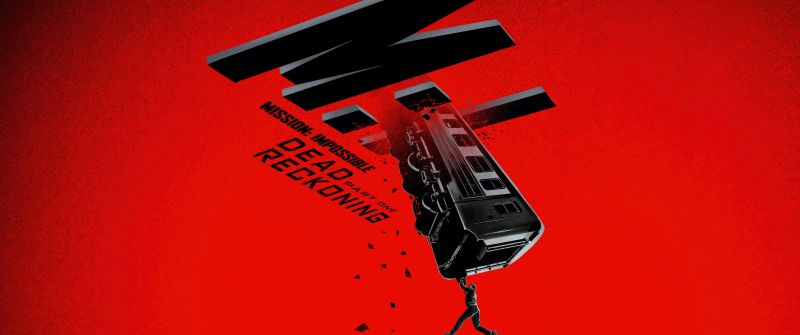 Mission: Impossible - Dead Reckoning Part One, 5K, 2023 Movies, Red background
