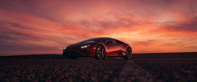 Lamborghini Huracan EVO RWD, Sunset, 5K