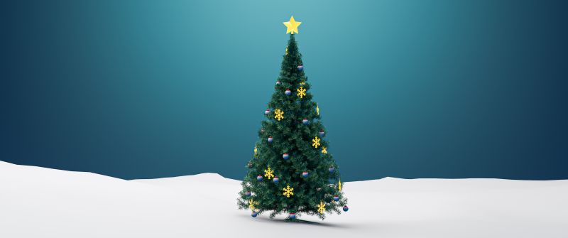 Christmas tree, Minimalist, Christmas decoration, Xmas background, Navidad, Noel