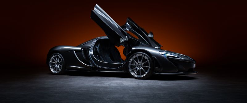 McLaren P1, 5K, CGI, Black cars