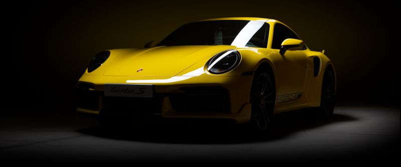 Porsche 911 Turbo S, CGI, Dark background