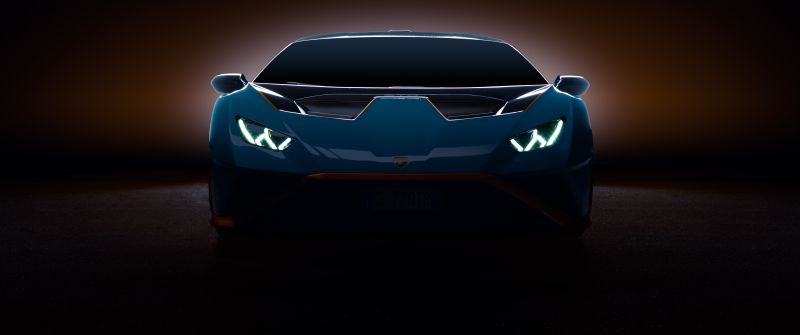 Lamborghini Huracán STO, Aesthetic, CGI, 5K, Dark background