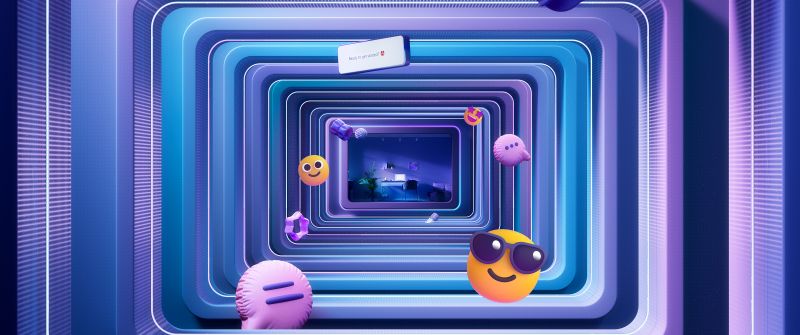 Emoji, 3D Art, Donut, Smileys, Purple aesthetic, Dope, Depth, Windows 11, Sleek, Colorful