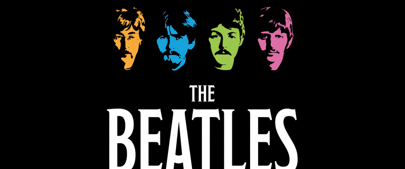 The Beatles, AMOLED, Minimalist, John Lennon, Paul McCartney, Ringo Starr, George Harrison, Black background, Rock band