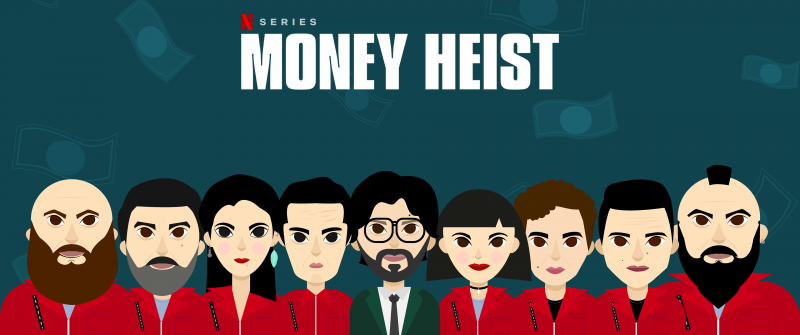 Money Heist, Characters, Netflix series, Minimal art