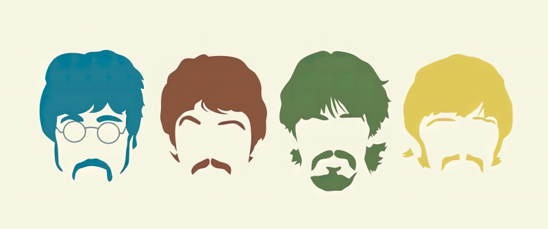 The Beatles, Minimalist, John Lennon, Paul McCartney, Ringo Starr, George Harrison, 5K, Simple