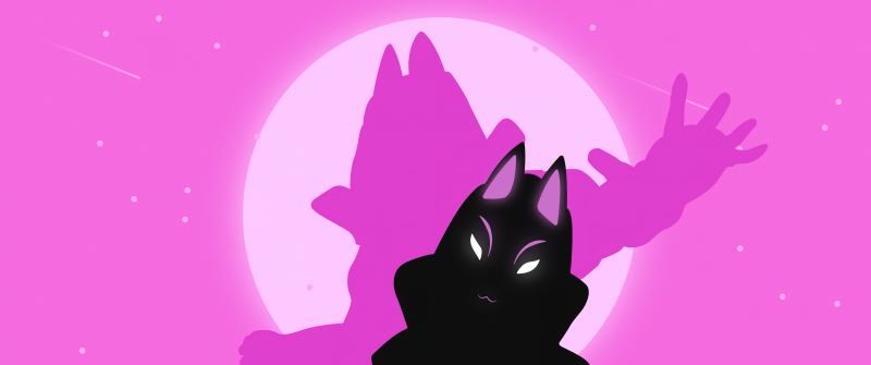 Catalyst, Fortnite, Silhouette, Pink background, 5K