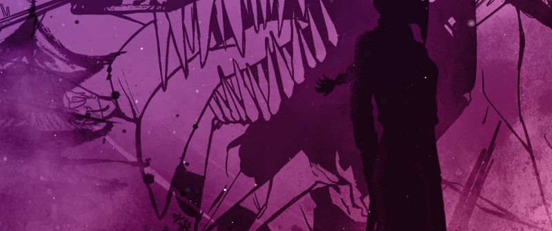 Makima, Silhouette, Chainsaw Man, Illustration, Pink aesthetic