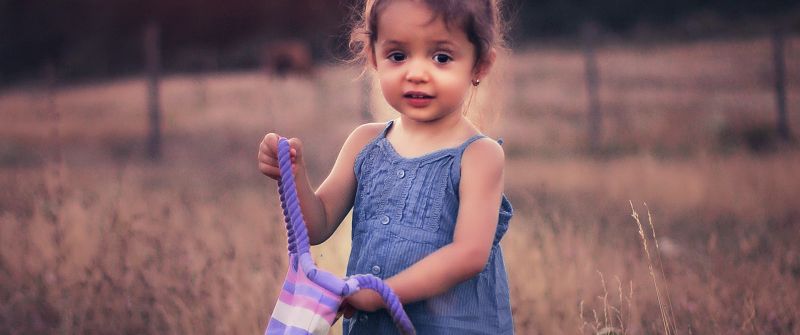 Cute Girl, Cute kid, Adorable, Field, Sunset