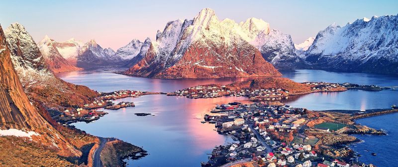 Reine, Nordland, Norway, Aerial, Lofoten islands, Scenic