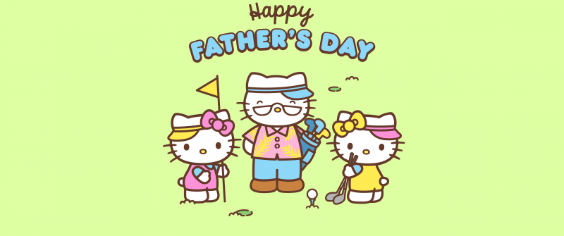 Happy Fathers Day, Hello Kitty background, 5K, Sanrio