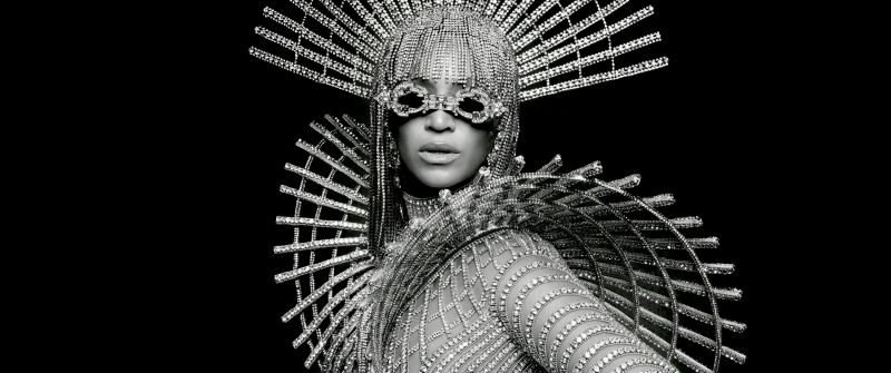 Beyonce, Vogue, Monochrome, 2023, 5K, AMOLED, Black background, Black and White