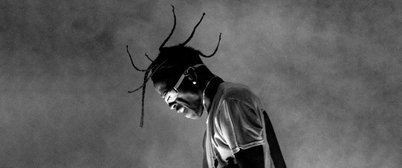 Travis Scott, Monochrome, Live concert, 5K, Black and White