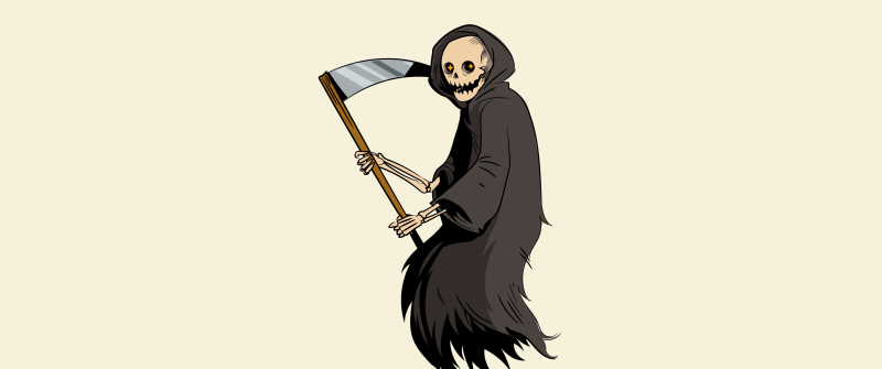 Grim Reaper, Minimalist, 8K, Illustration, Ghost, 5K