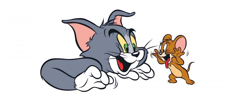 Tom & Jerry, 8K, Cartoon, 5K, White background, Tom and Jerry