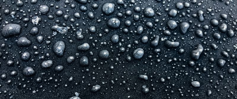 Droplets, Frozen, Tarmac, Rain drops, Monochrome, Bubbles, Black and White