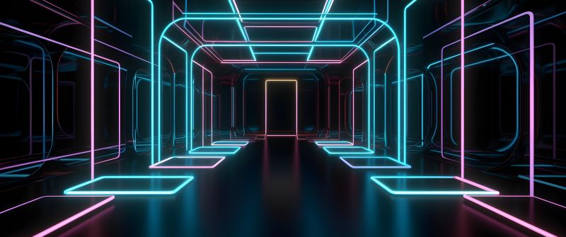 Neon art, Modern lighting, Interior, 5K