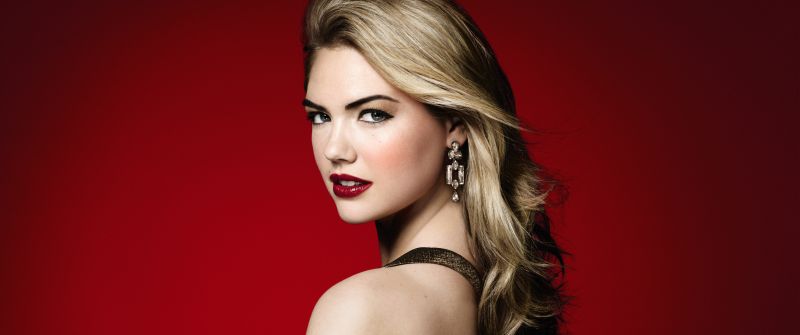 Kate Upton, 8K, American model, Portrait, Beautiful, 5K, Red background, Dark red