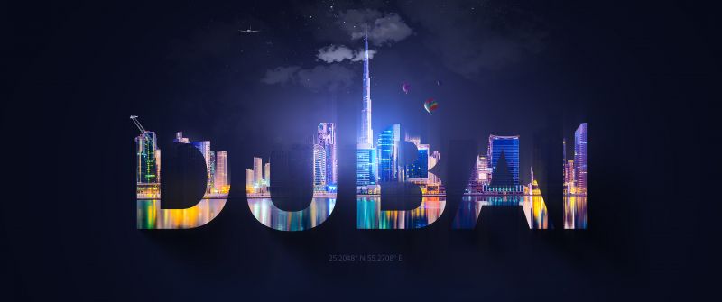 Dubai, Typography, Digital Art