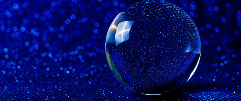 Crystal Ball, Blue aesthetic, Bokeh Background, 5K