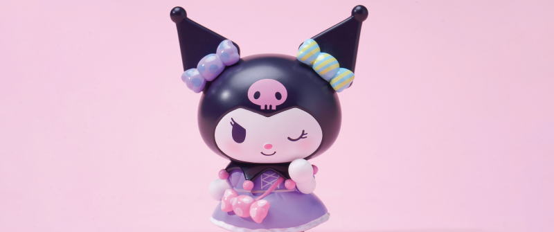 Kuromi, Pink aesthetic, Cute cartoon, Pastel pink, Sanrio