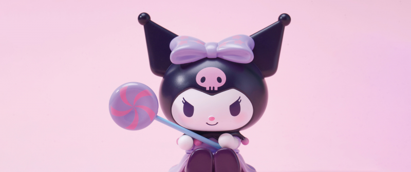 Kuromi, Cute cartoon, Candy, Pastel pink, Pink aesthetic, Sanrio