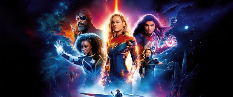 The Marvels, Official, 2023 Movies, Captain Marvel, Ms. Marvel, Monica Rambeau, 5K
