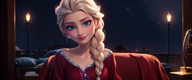 Elsa, AI art, Frozen, Concept Art