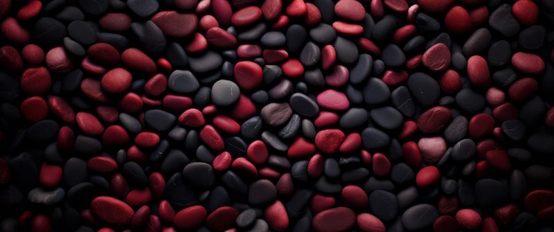 Pebbles, Dark aesthetic, Artistic, Black rocks, Red rocks, Volcanic, Pile of rocks, 5K