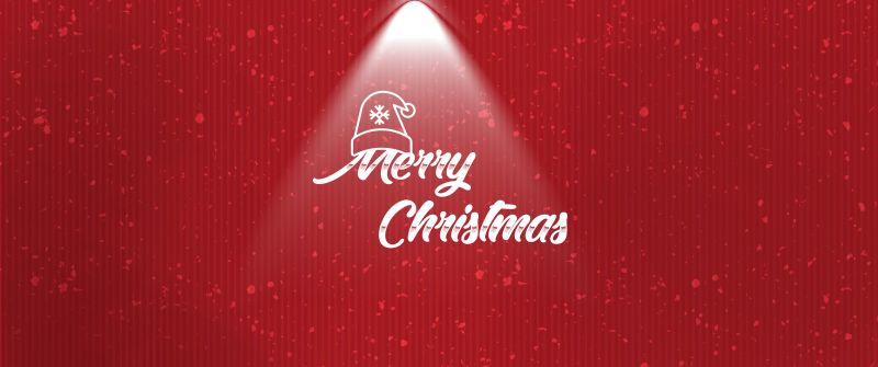 Merry Christmas, Red background, Snowfall, Santa Claus, Red aesthetic, 5K, Santa hat, Winter, Navidad, Noel