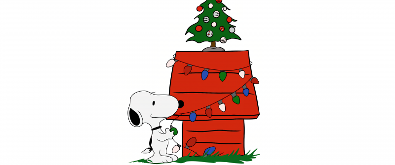 Snoopy, Christmas decoration, Xmas tree, 5K, Peanuts, Cartoon