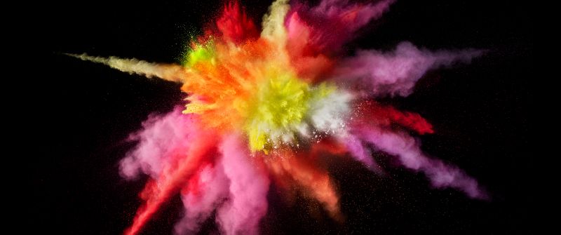 macOS Sierra, Color burst, Splash, Colorful, Black background, Stock, 5K