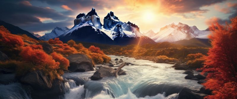 Patagonia, Autumn, Mount Fitz Roy, Landscape, Mountain Peak, Argentina, 5K, 8K