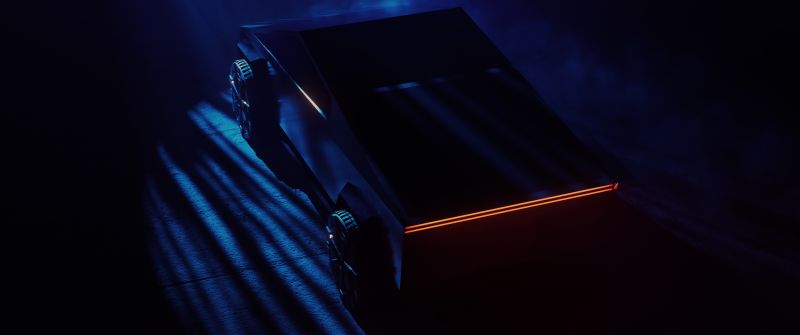 Tesla Cybertruck, Dark, Light, CGI