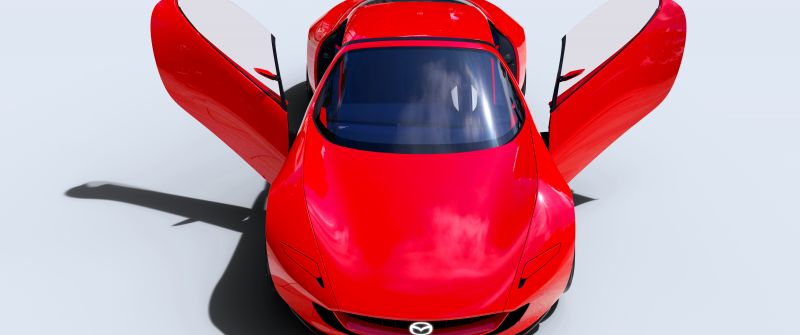 Mazda Iconic SP, EV Concept, Hybrid sports car, Red cars, 5K