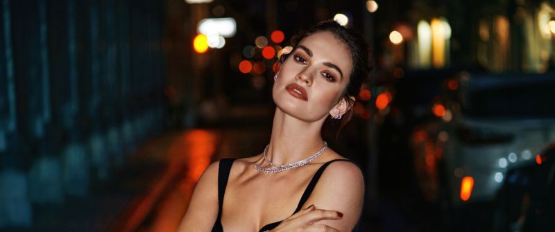 Lily James, English actress, Photoshoot, 5K