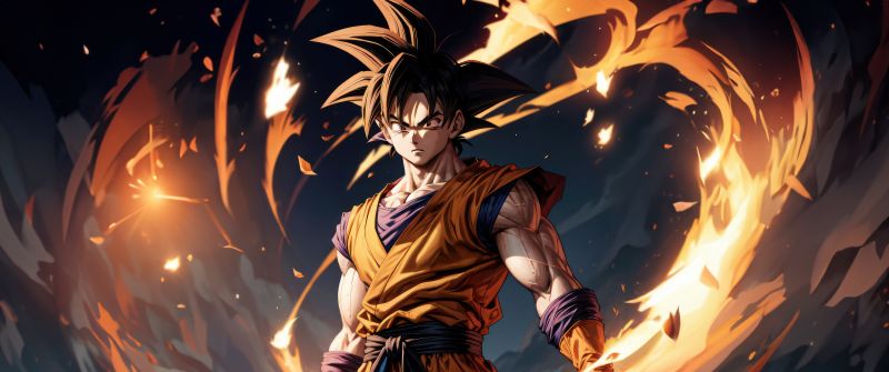 Super Saiyan Goku, Dragon Ball Z, AI art