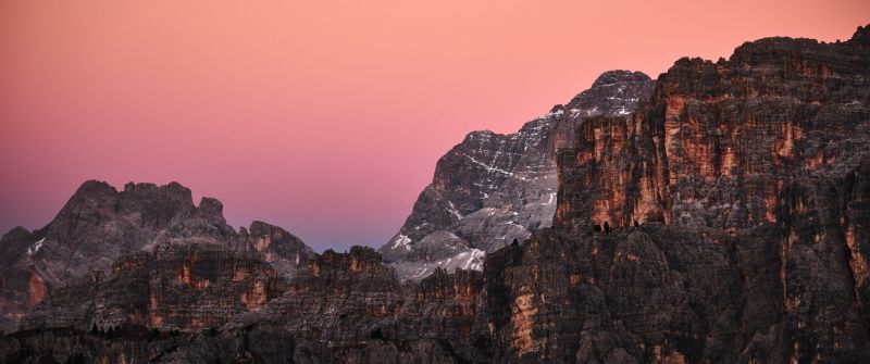 Giau Pass, Mountains, Dolomites, Sunset, Dusk, Golden hour, Italy, 5K
