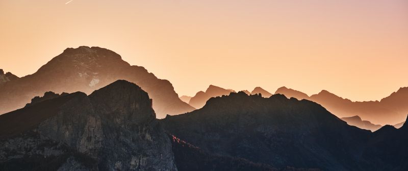 Giau Pass, Italy, Mountain range, Dolomites, Sunrise, Landscape, 5K